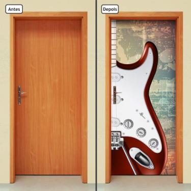 Imagem de Adesivo Decorativo De Porta - Música - Guitarra - 889Cnpt - Allodi