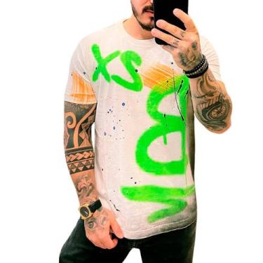 Imagem de Camiseta Masculina Slim Fit M Off White Grafite Biotwo
