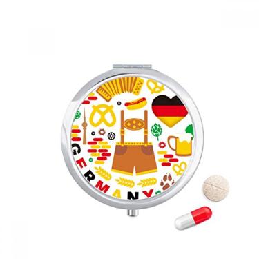 Imagem de Caixa de comprimidos de cultura com bandeira da alfândega da Alemanha para guardar remédios