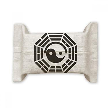Imagem de China Taichi Oito Diagrama Suporte de capa de papel para lenços faciais Bolsa de linho de algodão