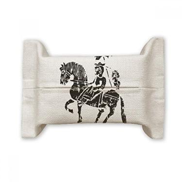 Imagem de China Wei Jin Dynasties Suporte de capa de papel para lenços faciais com estampa de equitação e estampa de cavalo, saco de linho de algodão