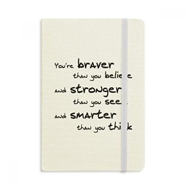Imagem de Caderno de anotações Braver Stronger Smarter com citação oficial em tecido capa dura