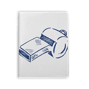 Imagem de Caderno de futebol com desenho animado apito de futebol azul, capa de chiclete, diário de capa macia