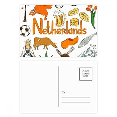 Imagem de Cartões postais de aniversário com a bandeira nacional da Netherlands Landscap Animals