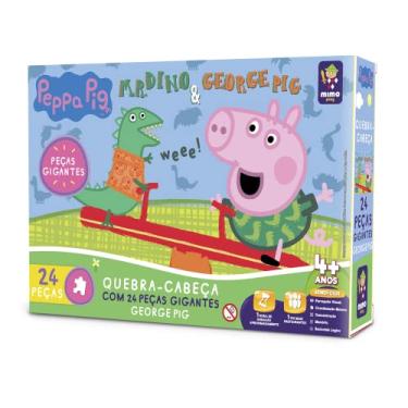 Imagem de Peppa Pig, Quebra cabeça 24 pçs gigantes -George Brincando no Parque- Mimo brinquedos