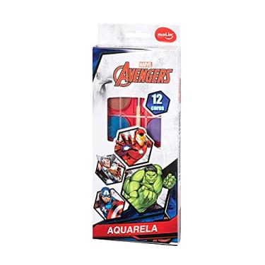 Imagem de Estojo de Aquarelas Avengers com 12 Cores e Pincel, Molin 22285, Multicor