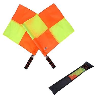 Imagem de plplaaobo Bandeira de árbitro com bolsa de armazenamento para partida esportiva, futebol, futebol e hóquei, treinamento 2 peças