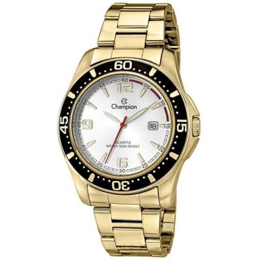 Imagem de Relógio Champion Dourado Fundo Branco Calendário Ca30132H