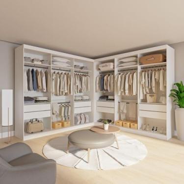 Imagem de Closet Casal 8 Gavetas Paris Duo Premium Minastex Branco