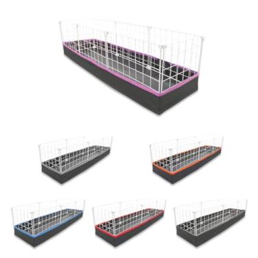 Imagem de Cercado Aramado Pet Porquinho da Índia 30x120 com Bandeja Higiênica Tapete Impermeável Fácil de Limpar Cercadinho Proteção Pequenos Pets Jabuti Mini Coelho