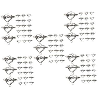 Imagem de Operitacx 100 Peças Conector de amor pingentes de coração brincos em forma de coração joias um colar charme de coração faça você mesmo encantos de pulseira para fazer jóias amar acessórios