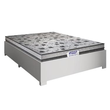 Imagem de Cama Box Casal Desmontável com Colchão Espuma D33 Fort 138x188x56cm Cinza/Branco Gazin - Suporta até 150kg Por Pessoa
