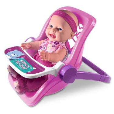 Imagem de Boneca Menina Infantil Sapekinha 2 X 1 Bebê Conforto Cadeira - Milk
