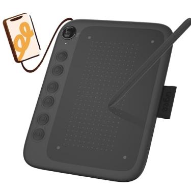 Imagem de UGEE Q6 Tablet de desenho de 6,5 x 4 polegadas para telefone Android com 6 teclas de atalho, tablet gráfico, modo de desenho ajustável, tablet de escrita, desenho móvel/aula online/notas de（preto)