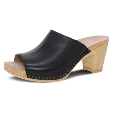 Imagem de Dansko Sandália feminina Tandi Peep Toe – Couro macio tratado com Scotchgard para resistência a manchas – Palmilha acolchoada e contornada para conforto o dia todo, Preto, 10.5-11
