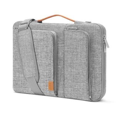 Imagem de MOSISO Bolsa de ombro protetora 360 para laptop, bolsa de computador de 15 a 15,6 polegadas compatível com MacBook Pro 16, HP, Dell, Lenovo, Asus Notebook, pasta lateral aberta com 2 bolsos