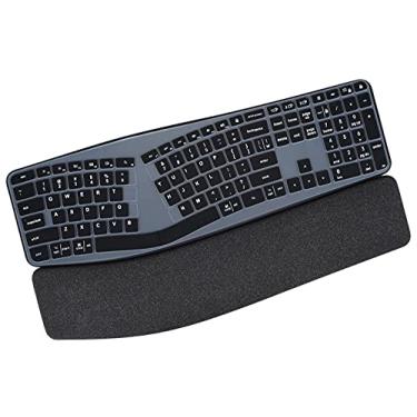 Imagem de Capa de teclado para teclado ergonômico Logitech K860, protetor ergonômico sem fio Logitech Ergo K860, acessórios para teclado dividido K860 - preto