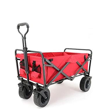 Imagem de Carrinhos de lavanderia, carrinho de mão dobrável ao ar livre, carrinho dobrável de praia com freios carrinho de transporte, praia de reboque adequado para todos os terrenos hopeful
