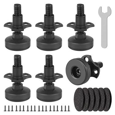 Imagem de ReFeltidolom Pés niveladores ajustáveis de 3/20.3 cm a 16 fios, niveladores de móveis, pernas resistentes para mesa/armário/cadeira/sofá/bancada de trabalho - base grande suporta 898 kg, pacote com 6