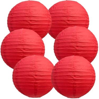 Imagem de BEISHIDA Lanternas de papel redondas vermelhas de 15 cm decorativas para pendurar asiáticas, chinesas, japonesas, para aniversário, casamento, bebê, chá de panela, Natal, Natal, decoração de casa,