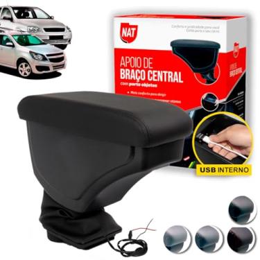 Imagem de Apoio de Braço Corsa Joy Maxx 2002 Até 2012 E Montana 2004 Até 2010 C/Usb (Preto C/Linha Preta)
