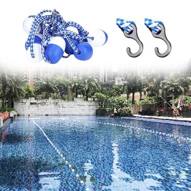 Imagem de Kit de corda flutuante de corda de segurança para piscina, kit de corda divisória de segurança de piscina, linha de pista flutuante HDPE anti-UV - 9,9 cm x 7,1 cm cada boia, equipamento de piscina