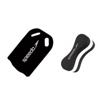 Imagem de Kit Natação Speedo Prancha e Flutuador Pullbuoy Swim Treinamento e Fortalecimento (Preto)