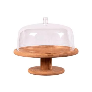 Imagem de Boleira Com Tampa Prato De Bambu Prato De Bolo Porta Bolo (Bambu)