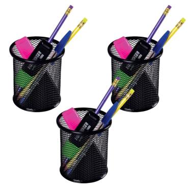 Imagem de Porta Lapis Aramado Telado Kit 3 Unidades Caneta Lapis Organizador Mesa de Trabalho Escrivaninha Home Office Escritorio Multiuso Resistente