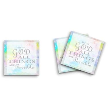 Imagem de Butler in the Home Sticky Notes Pacote com 12 7,6 cm x 7,6 cm, 50 folhas por bloco, With God All Things are Possible Matthew 19:26, blocos de notas engraçados e fofos, papel planejador de diário