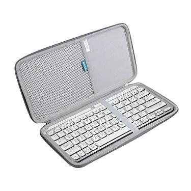 Imagem de Anleo Capa rígida de viagem para teclado iluminado sem fio minimalista Logitech MX Keys (cinza)