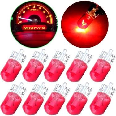 Imagem de CUSMME Pacote com 10 lâmpadas LED T10 194 168 158 PC194 161 W5W 147 halogêneo painel de instrumentos medidor painel painel automotivo lâmpada vermelha