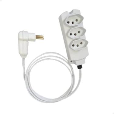 Imagem de Extensão Eletrica 3 Tomadas Branca 10 Metros 20 Amperes