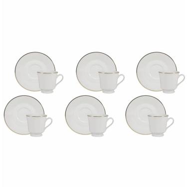 Imagem de Conjunto de Xícara de Chá com Pires 06 Peças Itamaraty Ouro Schmidt