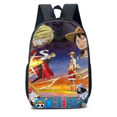 Imagem de MOCHILA ESCOLA INFANTIL JUVENIL ANIME LUFFY BRAVO COM AMIGO-Unissex