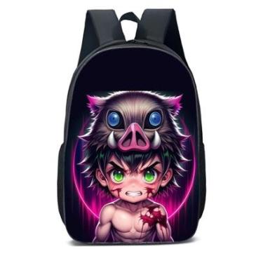 Imagem de MOCHILA ESCOLA INFANTIL JUVENIL ANIME MENINO COM CABEÇA DE JAVALI-Unissex