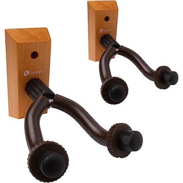 Imagem de Cabide de parede para guitarra Levan pacote com 2 – baixo, acústico, gancho de guitarra elétrica, suporte de ukulele, âncora de drywall para evitar danos na parede – ganchos de guitarra e acessórios d