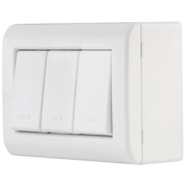 Imagem de Tramontina Caixa de Sobrepor com 3 Interruptores Simples 10 A 250 V LizFlex Branca