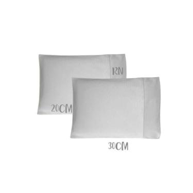 Imagem de Kit 02 Fronhas Mini 20x30cm Bebê Malha 100% Algodão Cinza Arrumadinho 