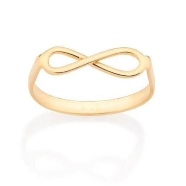 Imagem de Anel banhado ouro 3x 24k 18k e 22k feminino infinito rommanel fino ski