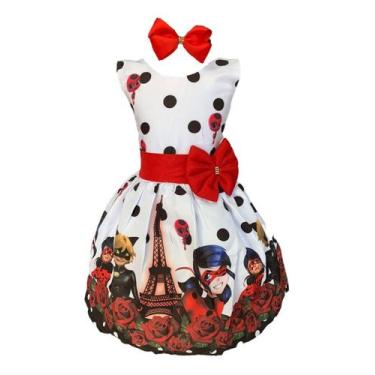 Imagem de Vestido Temático Infantil Menina Gata Bug E Seu Parceiro - Pequenos En