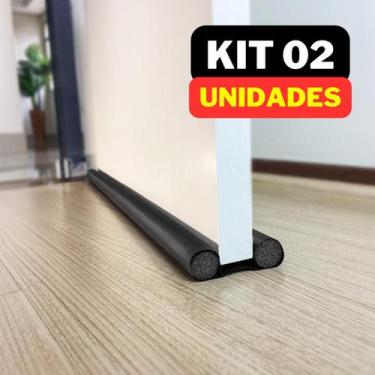 Imagem de Kit 02 Veda Porta Pó Rolinho 90cm Protetor Impermeável Ajustável Vedaç