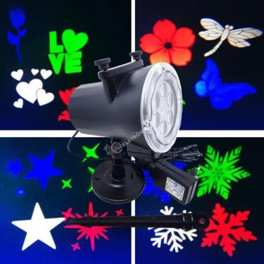 Imagem de Projetor Natal LED Multi Cores 6 Slides 24 Imagens Alto Brilho Ilumina
