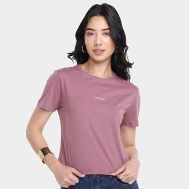 Imagem de Camiseta Calvin Klein Mini Logo Feminina, Roxo, G