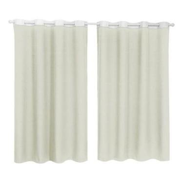 Imagem de Cortina Tecido Oxford Faixa Branco 1,80M X 2,80M - Bege - Campari