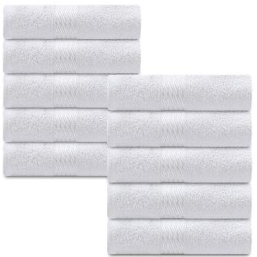 Imagem de Kit 10 Toalhas de Banho Salão Hotel Hospitalar 100% Algodão Branca Doh