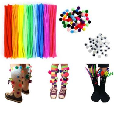 Imagem de Kit Criar Meia Maluca Fantasia Festa Do Pijama Infantil Diy - Jolulu