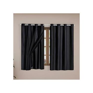 Imagem de Cortina Blackout c/ Voil PVC 100% Boqueia Corta Luz Varão 2m - Mava En