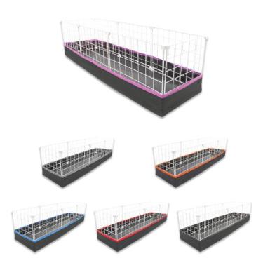 Imagem de Cercado Aramado Porquinho da Índia 30x120 Cm Branco com Bandeja Higiên