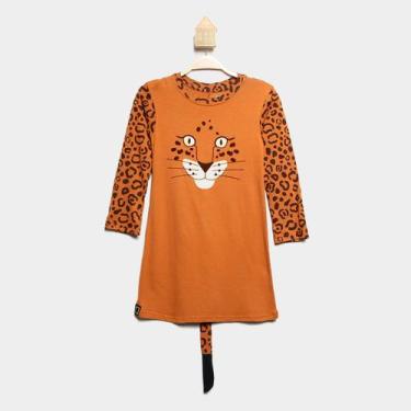 Imagem de Vestido Infantil Hering Onça, Marrom, 4A